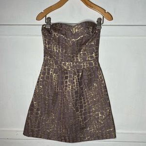 American Eagle Outfitters metallic strapless dress